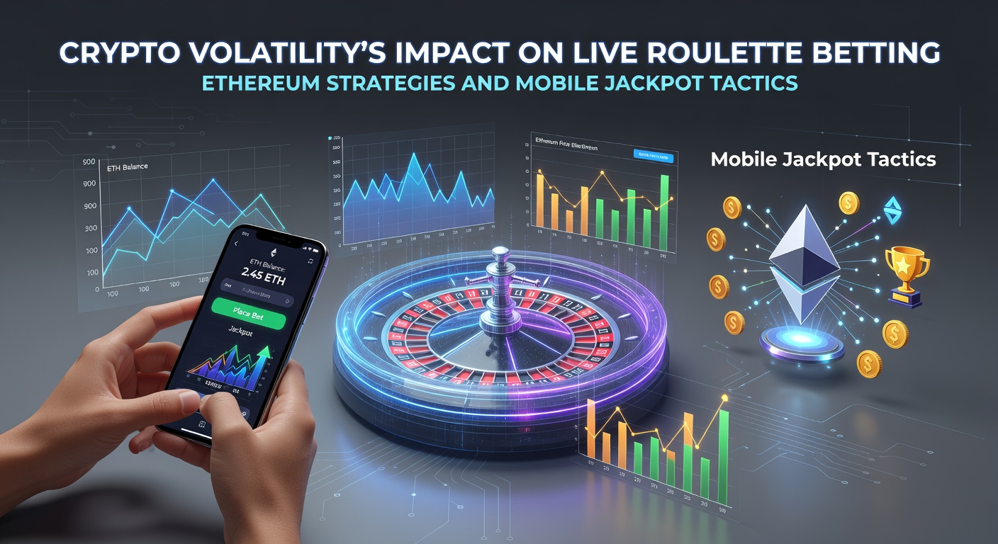 Screenshot einer Mobile-App mit Ethereum-Wallet-Integration bei einem Live-Roulette-Jackpot, zeigt Echtzeit-Kurs und Wettslip