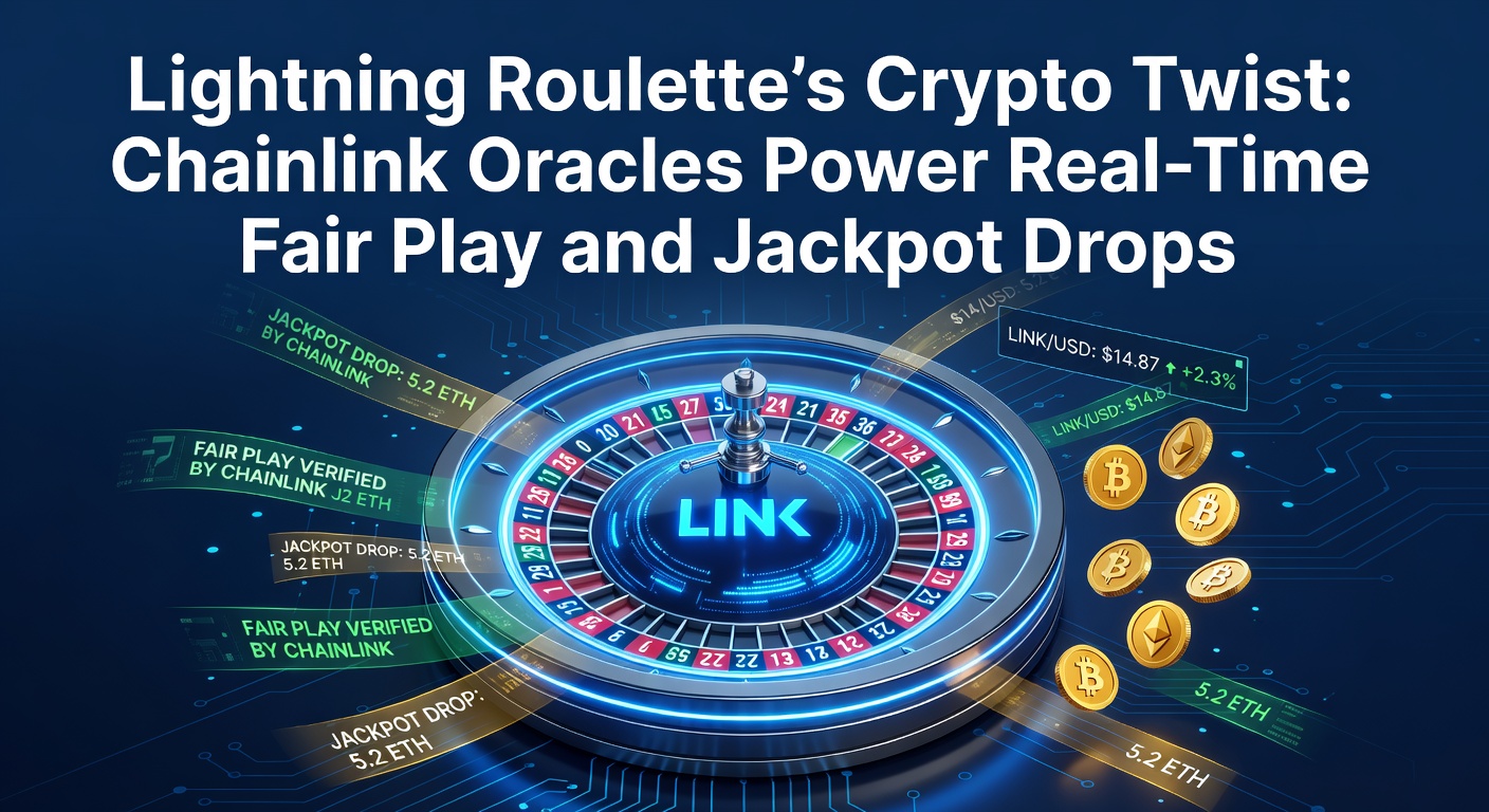 Lightning Roulette Tafel mit Chainlink Oracle-Integration und Crypto-Elementen in Aktion