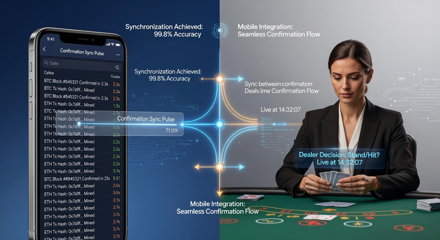 Mobile Roulette-Session mit Live-Dealer und Krypto-Transaktions-Overlay
